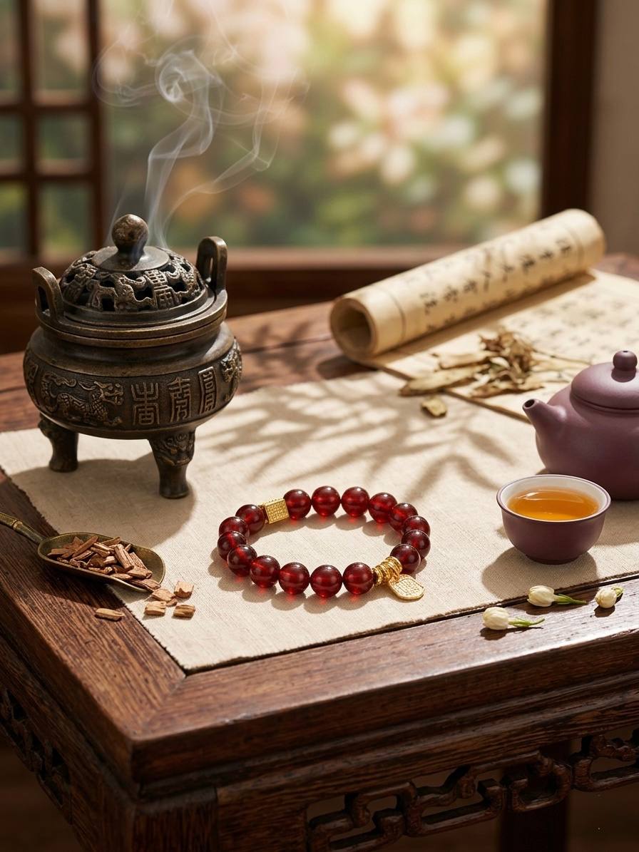 Five Elements Bracelet — Fire (Red) (lifestyle)