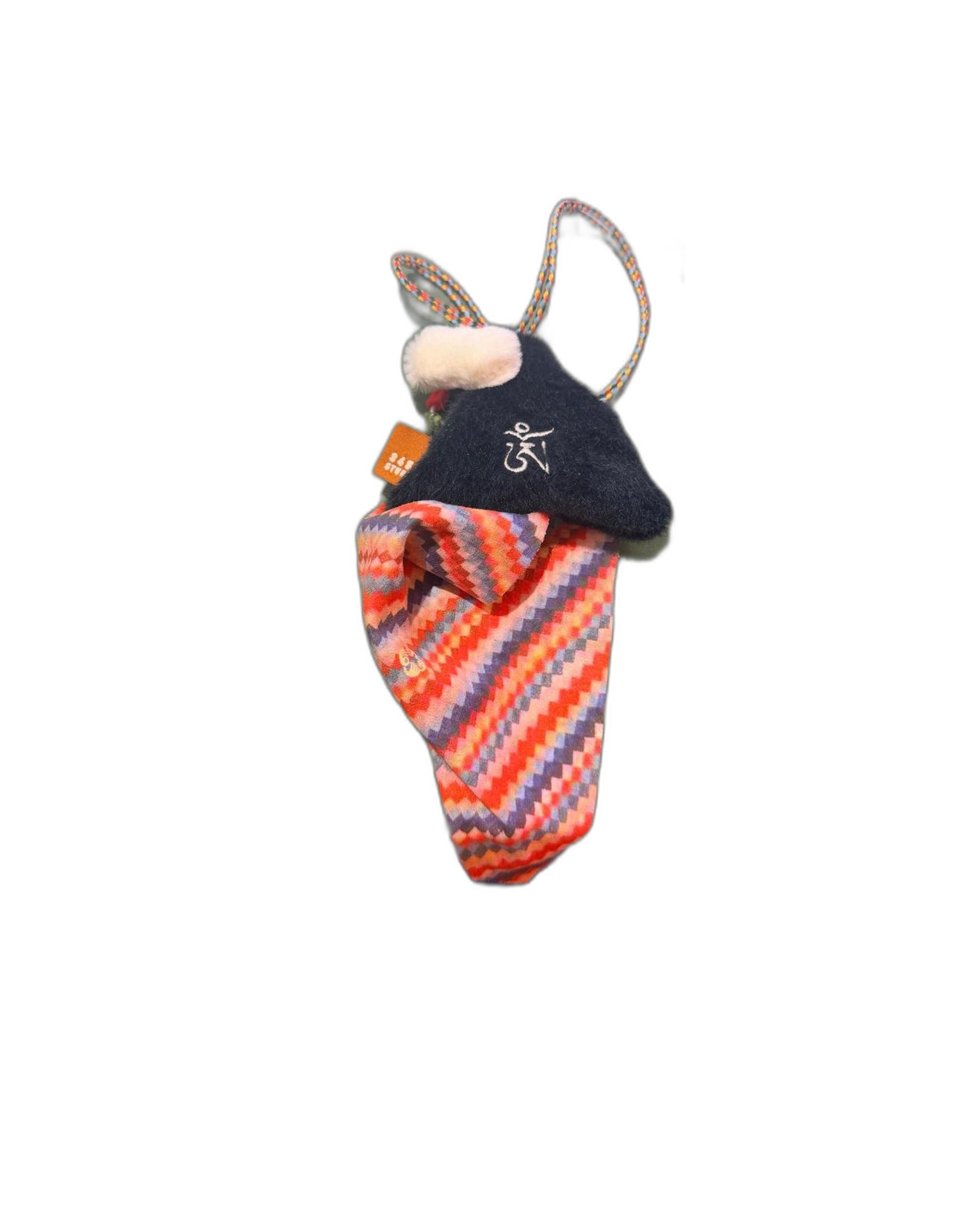 Mini Tent Glasses Cloth Pouch Charm — Handmade Himalayan Fabric — 4x5 white background