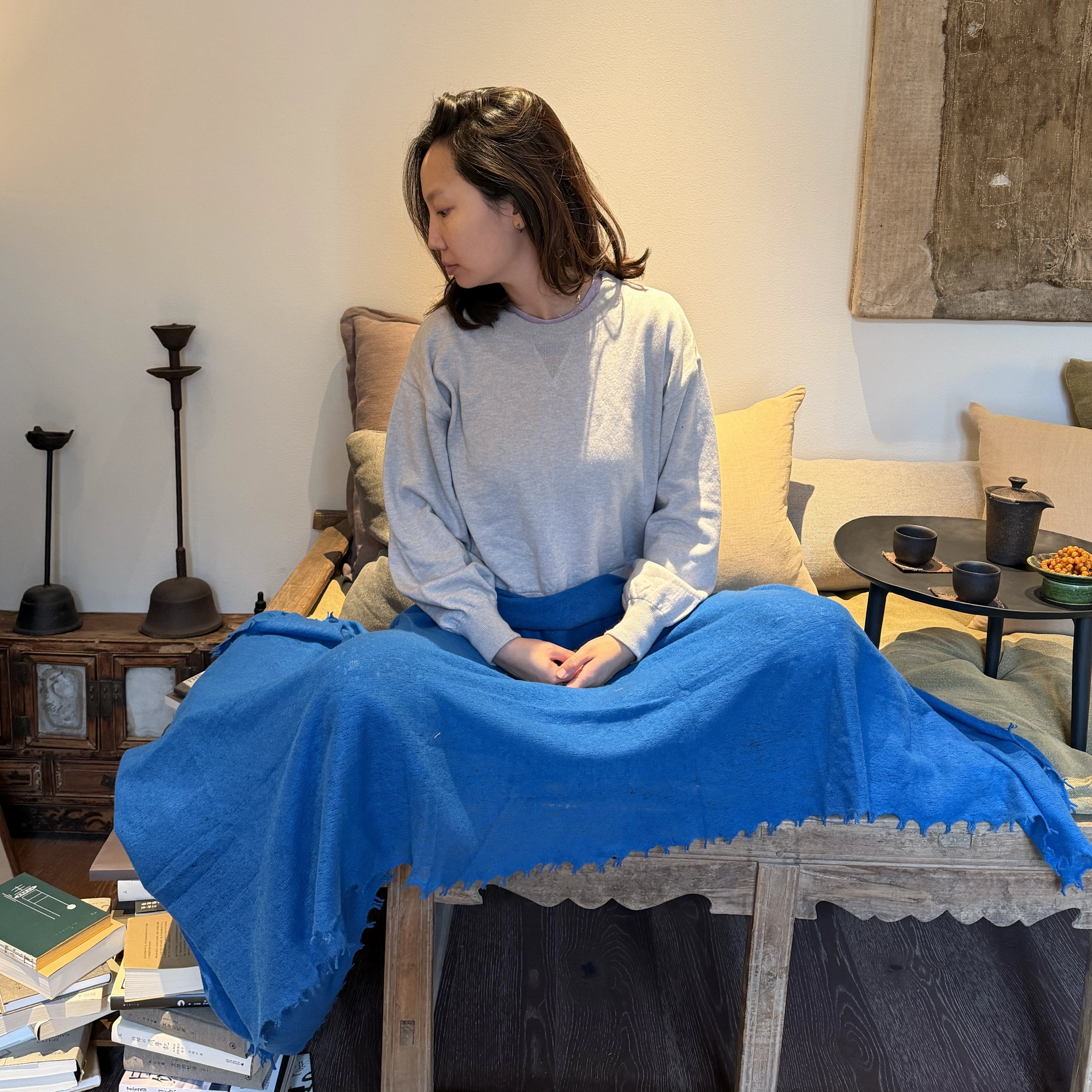 Glacier Blue |  Pure Himalayan Cashmere Scarf Handcrafted in Nepal