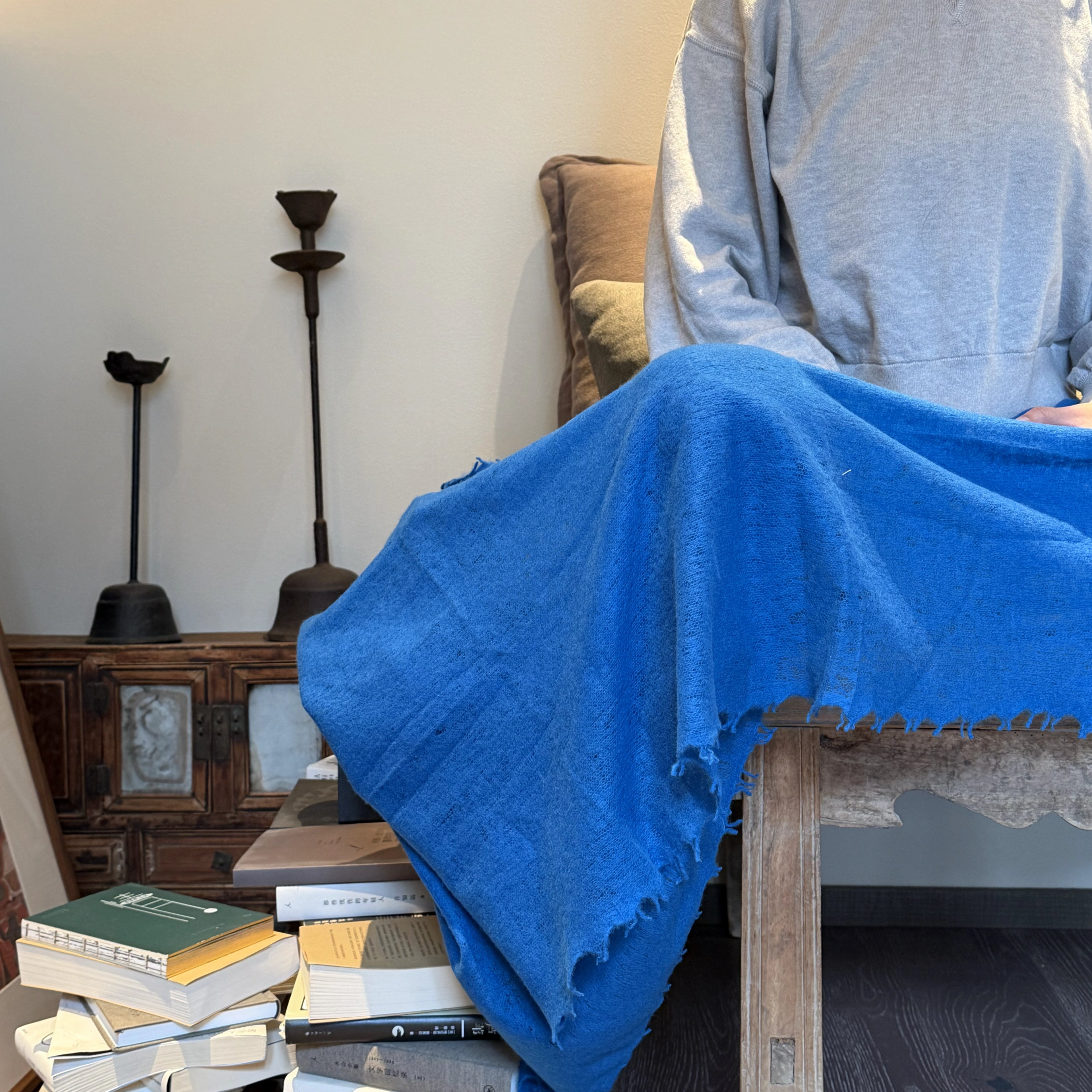 Glacier Blue |  Pure Himalayan Cashmere Scarf Handcrafted in Nepal