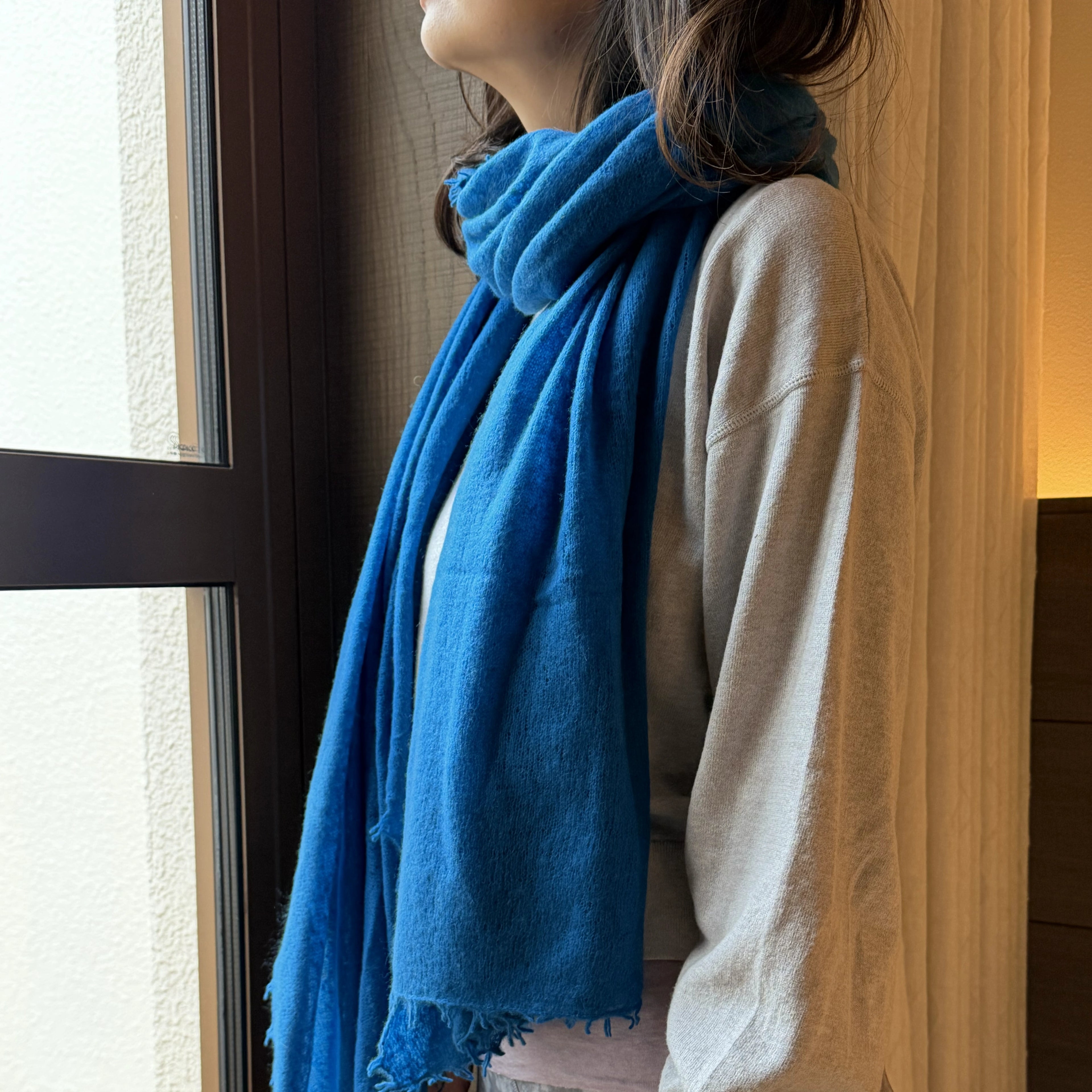 Glacier Blue |  Pure Himalayan Cashmere Scarf Handcrafted in Nepal