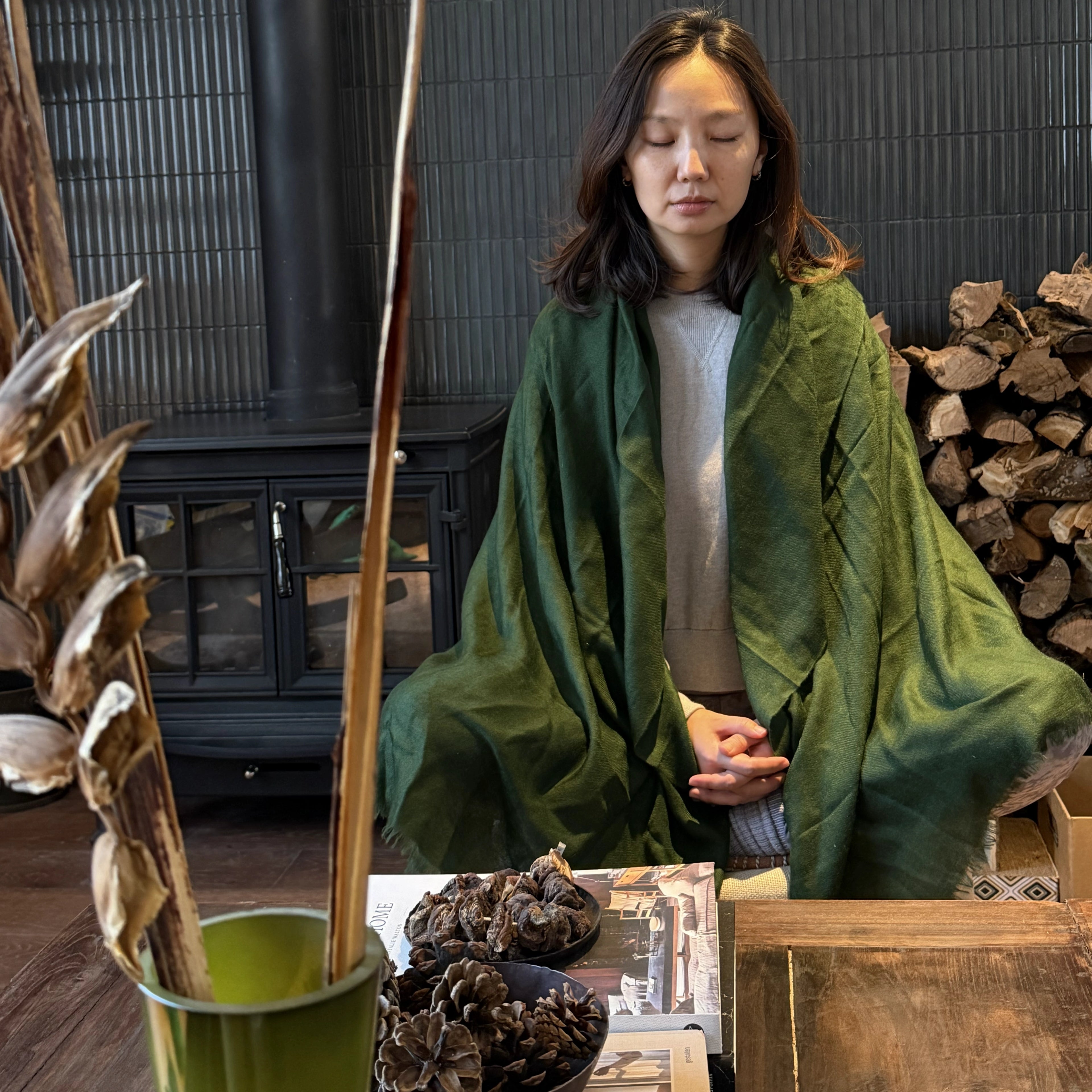 Himalayan Moss | Pure Himalayan Cashmere Scarf Handcrafted in Nepal