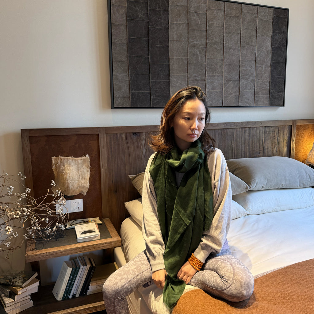 Himalayan Moss | Pure Himalayan Cashmere Scarf Handcrafted in Nepal