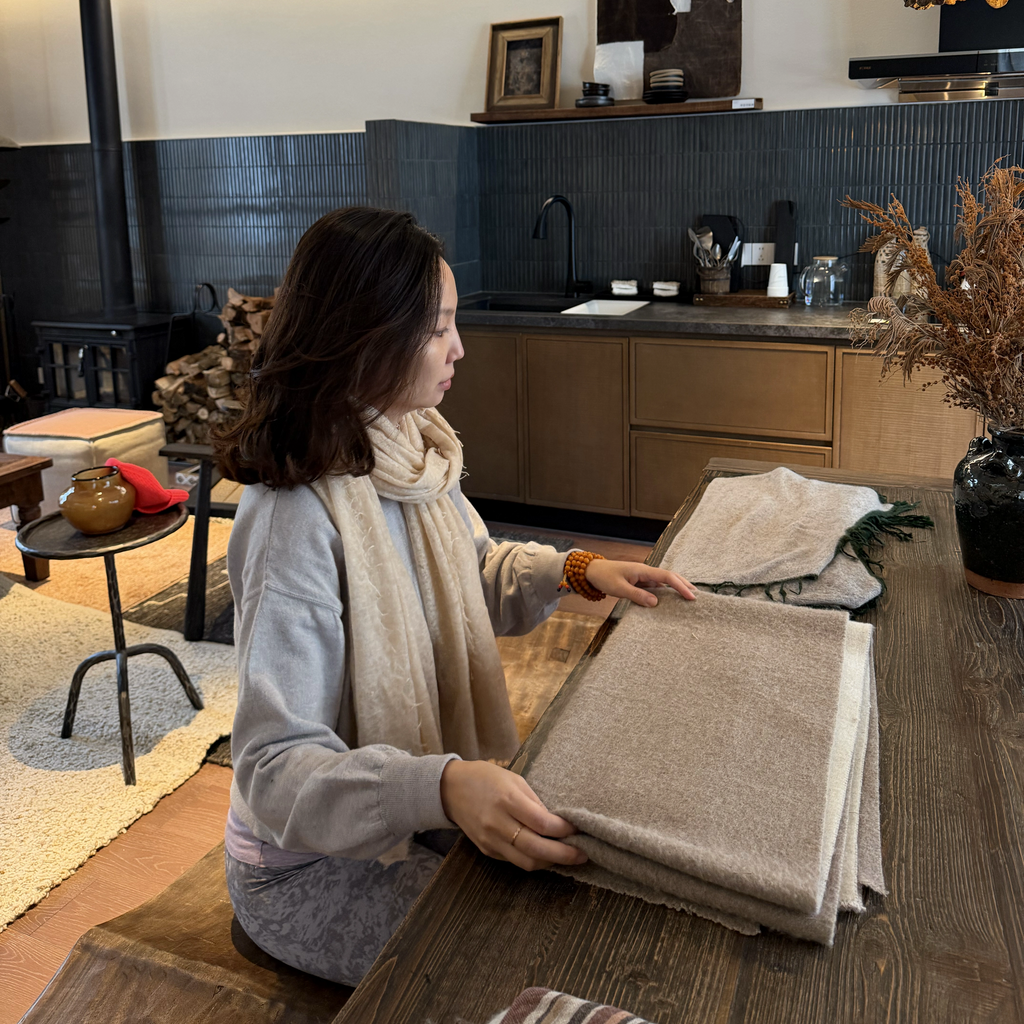 Rose Sand | Pure Himalayan Cashmere Scarf Handcrafted in Nepal