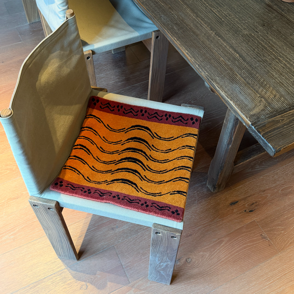 Classic Cross Pattern Tibetan Handwoven Wool Mat Crafted with Intangible Cultural Heritage Weaving Techniques