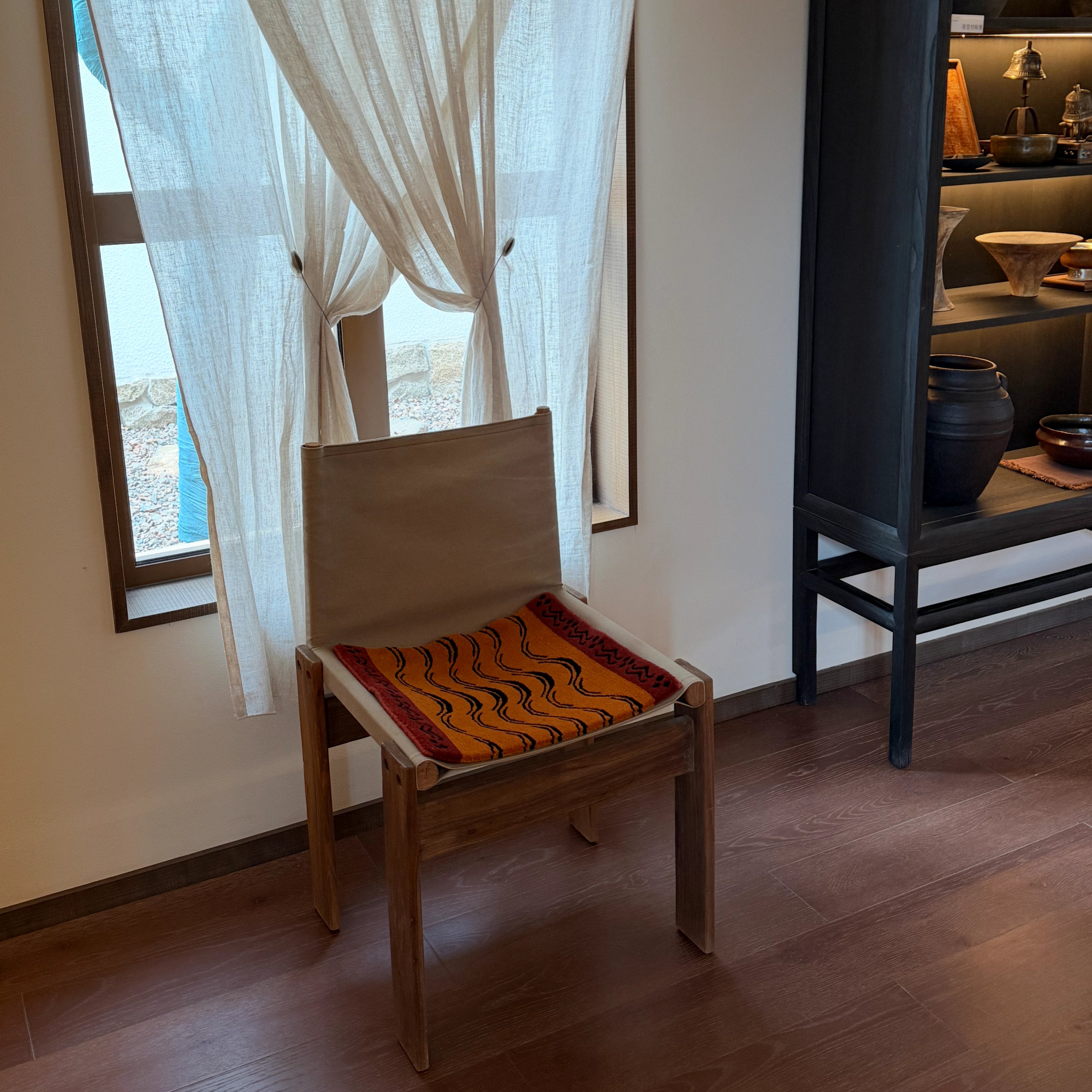 Classic Cross Pattern Tibetan Handwoven Wool Mat Crafted with Intangible Cultural Heritage Weaving Techniques