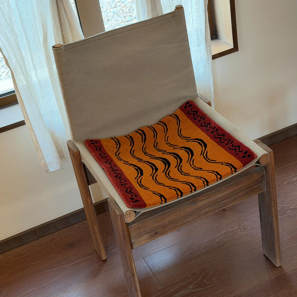 Classic Cross Pattern Tibetan Handwoven Wool Mat Crafted with Intangible Cultural Heritage Weaving Techniques