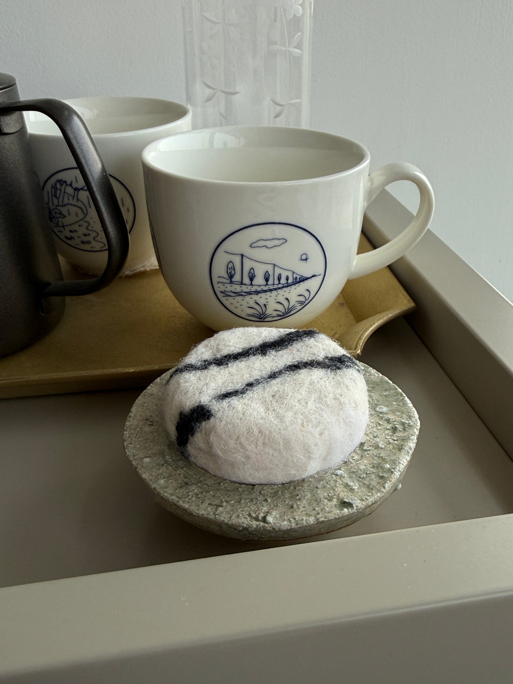 Handmade felted soap — wool wrapped goat milk soap