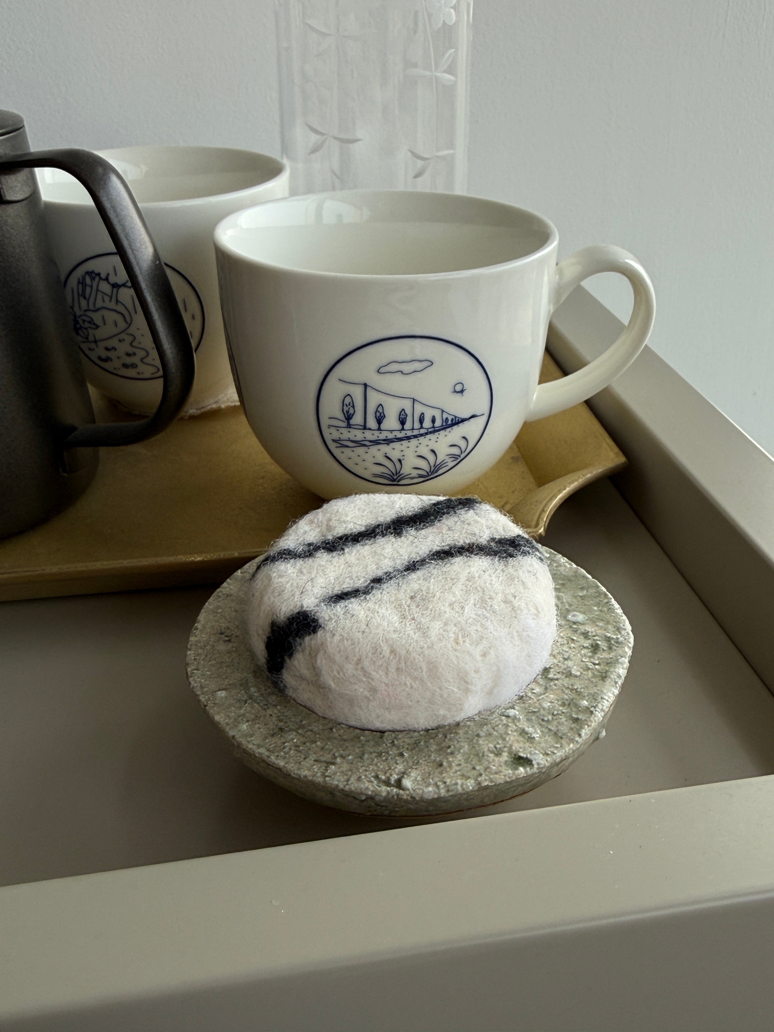 Handmade felted soap — wool wrapped goat milk soap