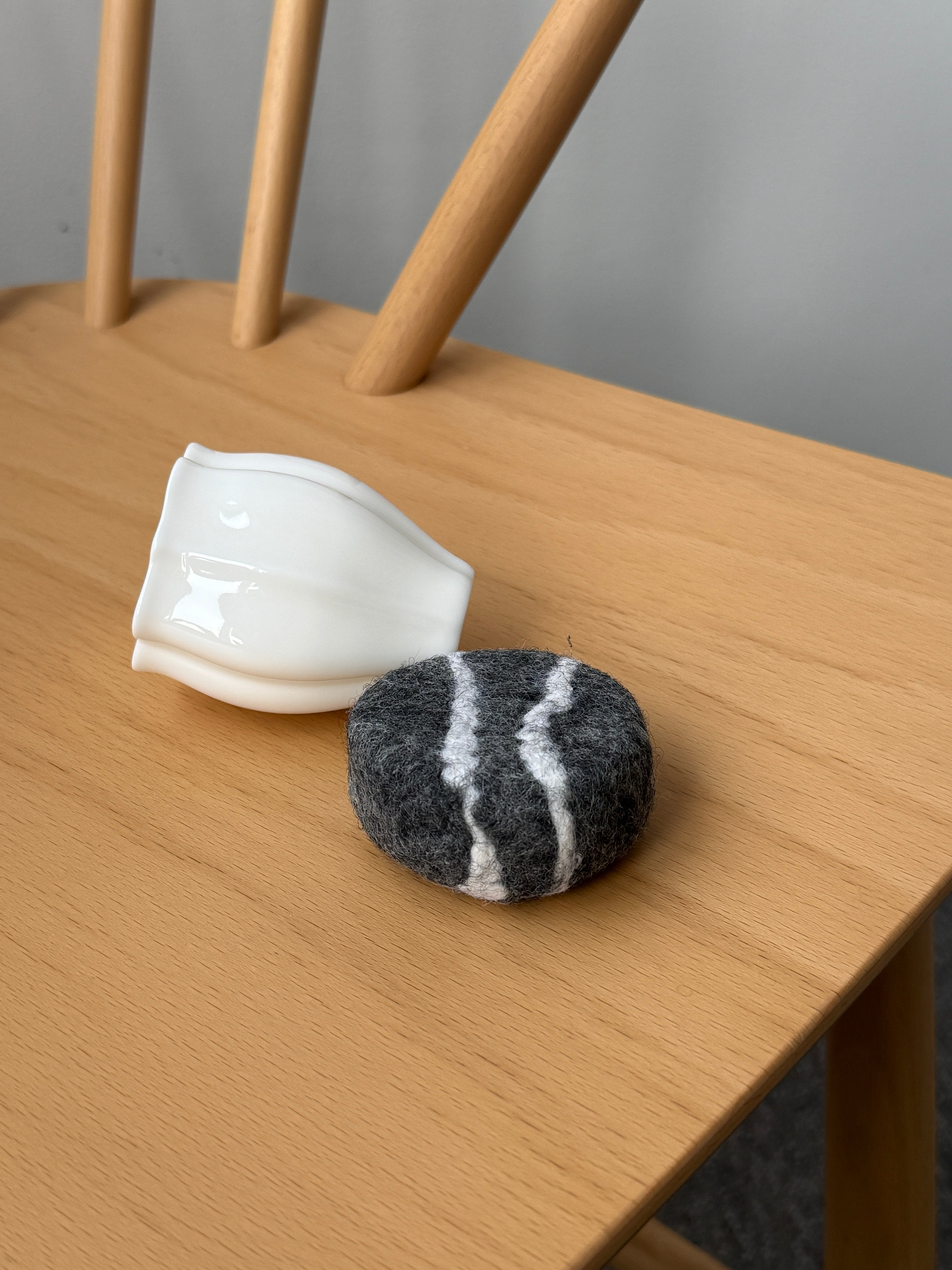 Handmade felted soap — wool wrapped goat milk soap