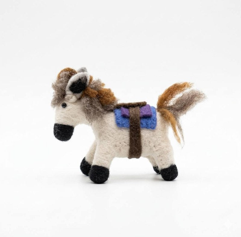 Felt Alpaca Bag Charm (Blue Blanket) — clean white background