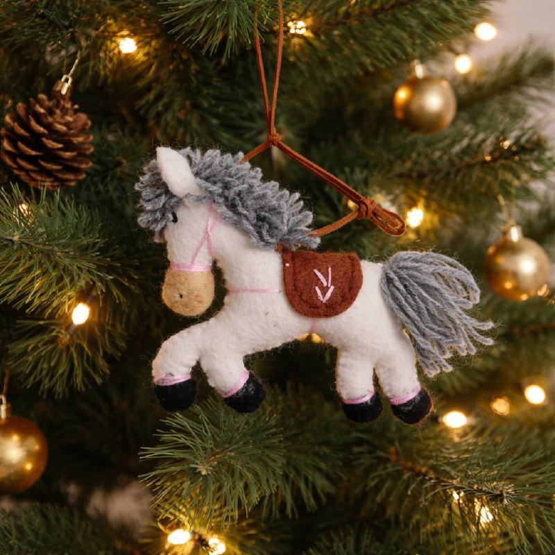 White Pony charm — holiday tree (lifestyle)